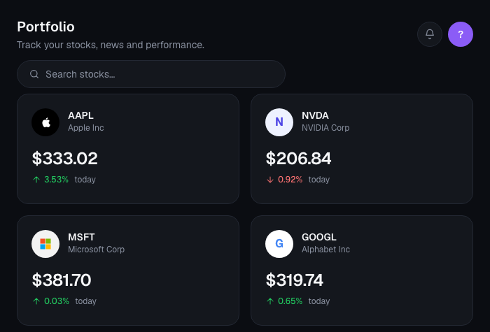 Live Market Tracker preview